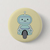 Niedliche Retro-Roboter-Illustration Button (Vorderseite)