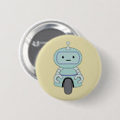 Niedliche Retro-Roboter-Illustration Button (Vorne & Hinten)