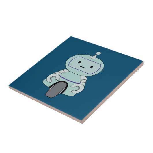 Niedliche Retro-Roboter-Illustration Fliese (Seite)