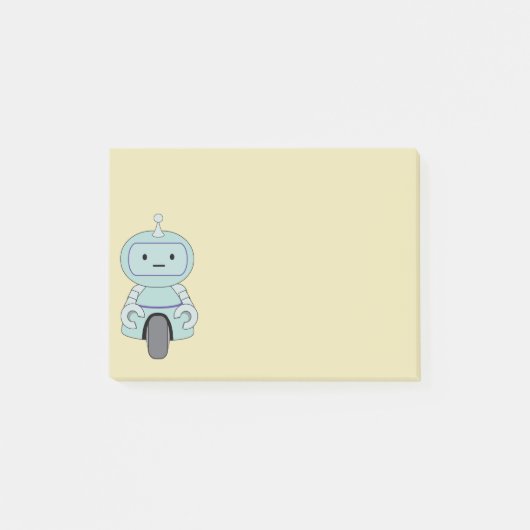 Niedliche Retro-Roboter-Illustration Post-it Klebezettel (Vorderseite)