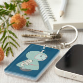 Niedliche Retro-Roboter-Illustration Schlüsselanhänger (Vorderseite rechts)