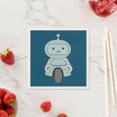 Niedliche Retro-Roboter-Illustration Serviette (Beispiel)