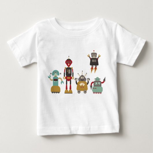 Niedliche Retro Roboter Kids T - Shirt (Vorderseite)