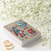 Niedliche Retro Roboter Personalisiert Spielkarten (Insitu (Hochzeit))