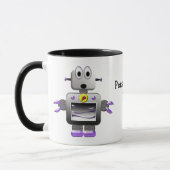 Niedliche Retro Roboter-personalisierte Tasse (Links)
