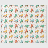 Niedliche Retro-Roller-Skate Geschenkpapier (Flach)