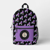 Niedliche Retro-Roller-Skaten-Musik | Monogramm Bedruckter Rucksack (Vorderseite)