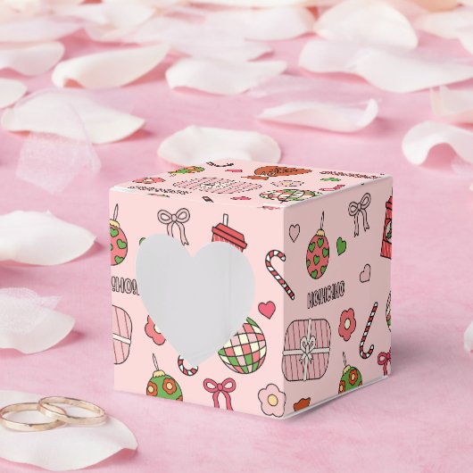 Niedliche Retro-Rosa Geschenkschachtel (Hochzeit)