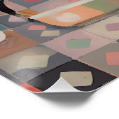 Niedliche Retro Schwarze Katzen im Badezimmer rosa Poster (Ecke)