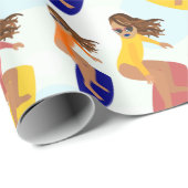 Niedliche Retro Sommer Surfer Muster Geschenkpapier (Rolleneckpunkt)