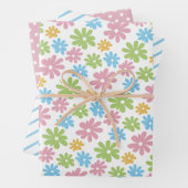 Niedliche Retro Spring Blume Art Pattern Geschenkpapier Set (Beispiel)