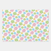 Niedliche Retro Spring Blume Art Pattern Geschenkpapier Set (Vorderseite)