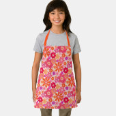 Niedliche Retro Style Blumenmuster Orange Pink Kid Schürze (Insitu)