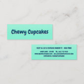 Niedliche Retro-Typografie Minze Süßkuchen Mini Visitenkarte (Vorne/Hinten)