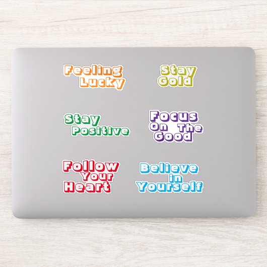 Niedliche Retro-Typografie mit positiver Dynamik u Aufkleber (Computer)