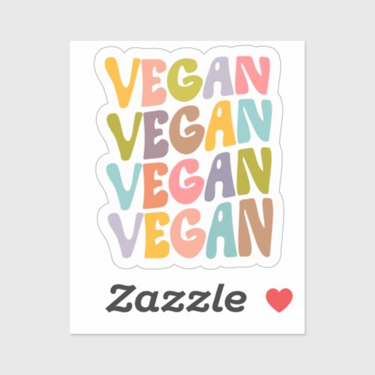 Niedliche Retro Vegan Aufkleber (Blatt)