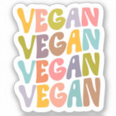 Niedliche Retro Vegan Aufkleber (Vorderseite)