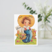 Niedliche Retro Vintag Grandson Holiday Postkarte (Stehend Vorderseite)