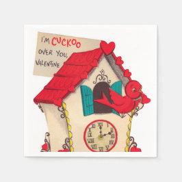 Niedliche Retro-Vintag-Kuckucksuhr-Party-Serviette Serviette
