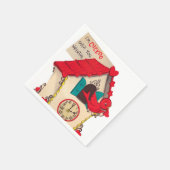 Niedliche Retro-Vintag-Kuckucksuhr-Party-Serviette Serviette (Ecke)