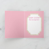 Niedliche Retro-Vintag-Ostersonnenkuchen-Nachricht Feiertagskarte (Innenseite)