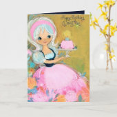 Niedliche Retro-Vintag-Tochter Geburtstagsparty Karte (Gelbe Blume)