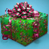 Niedliche Retro-Vintage Blätter Feiertage grün pin Geschenkpapier