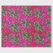 Niedliche Retro-Vintage Blätter Feiertage heiß ros Geschenkpapier (Flach)