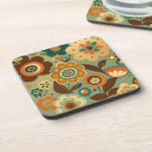 Niedliche Retro-Vintage Blume Getränkeuntersetzer (Linke Seite)