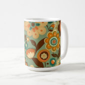 Niedliche Retro-Vintage Blume Kaffeetasse (VorderseiteRechts)