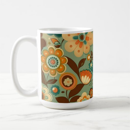 Niedliche Retro-Vintage Blume Kaffeetasse (Links)