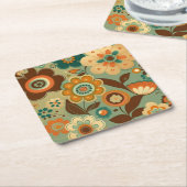 Niedliche Retro-Vintage Blume Rechteckiger Pappuntersetzer (angewinkelt)