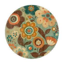 Niedliche Retro-Vintage Blume Schneidebrett