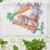 Niedliche Retro-Vintage Esaterbunnien Geschirrtuch (Gefaltet)