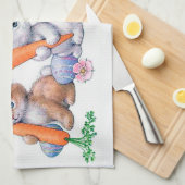 Niedliche Retro-Vintage Esaterbunnien Geschirrtuch (Viertel Falte)