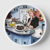 Niedliche Retro-Vintage Küchendame Uhr (Vorderseite)