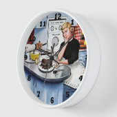 Niedliche Retro-Vintage Küchendame Uhr (Winkel)