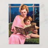 niedliche Retro-Vintage Lesdame Postkarte (Vorderseite)