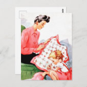 niedliche Retro-Vintage Nähliebhaber Postkarte (Vorne/Hinten)