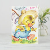 Niedliche Retro-Vintage Osterente Feiertagskarte (Stehend Vorderseite)