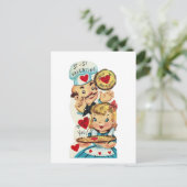 Niedliche Retro-Vintage Pizza Feiertagspostkarte (Stehend Vorderseite)