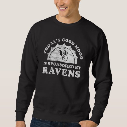 Niedliche Retro-Vintage Ravens oder Raven Sweatshirt (Vorderseite)