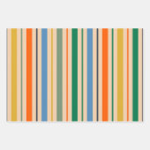 Niedliche Retro Vintage Whimsikäre Blume & Streife Geschenkpapier Set (Vorderseite 2)