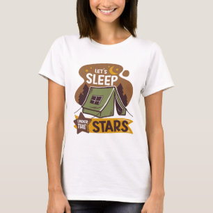 Niedliche Retro-Wanderlust schlafen wir unter Ster T-Shirt