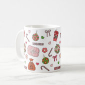 Niedliche Retro-Weihnachten Kaffeetasse (Vorderseite Links)