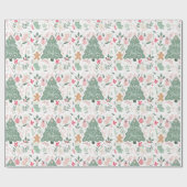 Niedliche Retro Weihnachtsgeschenke Illustration M Geschenkpapier (Flach)