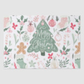 Niedliche Retro Weihnachtsgeschenke Illustration M Seidenpapier (Vorderseite)