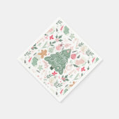 Niedliche Retro Weihnachtsgeschenke Illustration M Serviette (Ecke)