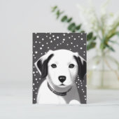 Niedliche Retro-Welpe Postkarte (Stehend Vorderseite)