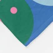 Niedliche Retro Yin Yang Muster Blau Grün Fleecedecke (Ecke)